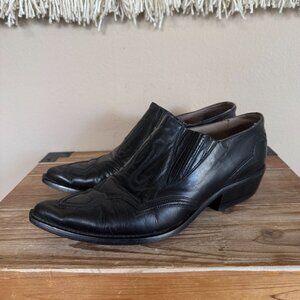 80s Vintage Guess Georges Marciano Black Genuine Leather Western Bootie Size 9